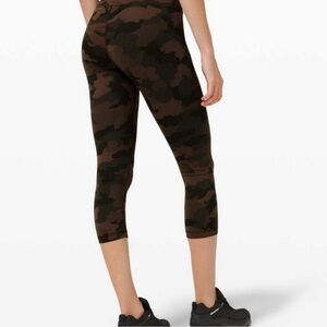 Lululemon Invigorate High Rise Crop 25” Heritage 365 Camo Brown Earth Multi
